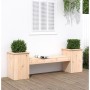 Banco con jardineras madera maciza de pino 184,5x39,5x56,5 cm en Bancos de jardín | Comprar online en Foro24