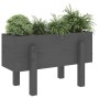 Jardinera madera maciza de pino gris 62x30x38 cm