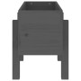 Jardinera madera maciza de pino gris 62x30x38 cm