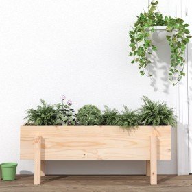 Arriate elevado de jardín madera maciza de pino 101x30x38 cm en Maceteros y jardineras | Comprar online en Foro24