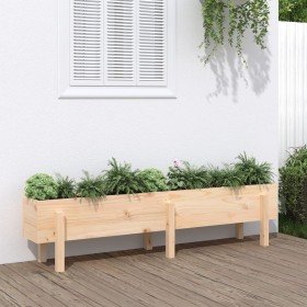 Arriate elevado de jardín madera maciza de pino 160x30x38 cm en Maceteros y jardineras | Comprar online en Foro24
