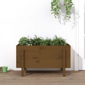 Arriate elevado de jardín madera pino marrón miel 101x50x57 cm en Maceteros y jardineras | Comprar online en Foro24