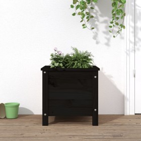 Jardinera madera maciza de pino negro 40x40x39 cm Jardinera madera maciza de pino negro 40x40x39 cm