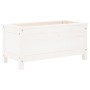 Jardinera madera maciza de pino blanco 82,5x40x39 cm
