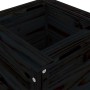 Jardinera madera maciza de pino negro 40x40x78 cm