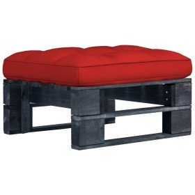 Otomana de jardín de palets madera de pino impregnada negro