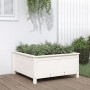 Jardinera madera maciza de pino blanco 82,5x82,5x39 cm