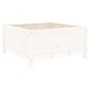 Jardinera madera maciza de pino blanco 82,5x82,5x39 cm
