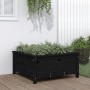 Jardinera madera maciza de pino negro 82,5x82,5x39 cm