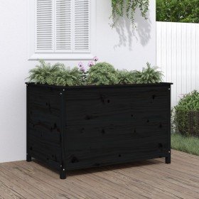 Arriate elevado de jardín madera de pino negro 119,5x82,5x78 cm Arriate elevado de jardín madera de pino negro 119,5x82,5x78 cm
