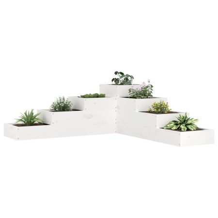 Jardinera 4 niveles madera maciza pino blanca 106x104,5x36 cm