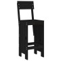 Taburetes de cocina 2 uds madera de pino negro 40x48,5x115,5 cm