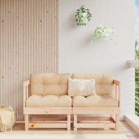Sofás de esquina de jardín 2 uds madera maciza de pino