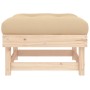 Taburete de jardín con cojín madera maciza de pino