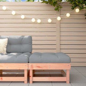 Taburete de jardín con cojín madera maciza de abeto de Douglas