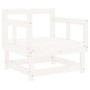 Sillones de jardín con cojines 2 uds madera maciza pino blanco