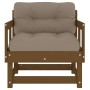 Sillones de jardín cojines 2 uds madera maciza pino marrón miel
