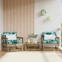 Sillones de jardín con cojines 2 uds madera de pino impregnada