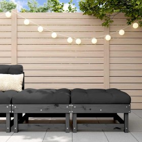 Taburetes de jardín con cojines 2 uds madera maciza pino gris Taburetes de jardín con cojines 2 uds madera maciza pino gris