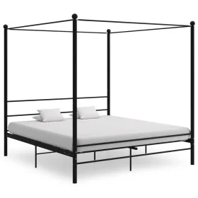 Schwarzer Himmelbettrahmen aus Metall, 200 x 200 cm von vidaXL, Betten und Lattenroste - Ref: Foro24-325069, Preis: 176,36 €,...