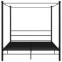 Estructura de cama con dosel metal negro 200x200 cm