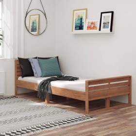 Estructura de cama de madera maciza de teca 100x200 cm