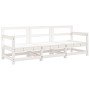 Juego de muebles de jardín 3 pzas madera maciza de pino blanco