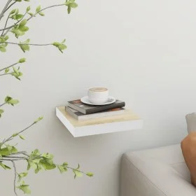 MDF oak and white floating wall shelf 23x23.5x3.8 cm by vidaXL, Shelves and shelves - Ref: Foro24-326567, Price: 14,30 €, Dis...