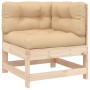 Sofá esquinero con cojines madera maciza de pino