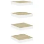 Floating wall shelf 4 units MDF oak and white 23x23.5x3.8 cm by vidaXL, Shelves and shelves - Ref: Foro24-326569, Price: 40,8...