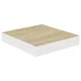 Floating wall shelf 4 units MDF oak and white 23x23.5x3.8 cm by vidaXL, Shelves and shelves - Ref: Foro24-326569, Price: 40,8...