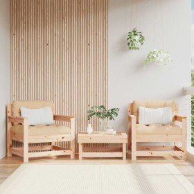 Sillones de jardín con cojines 2 uds madera maciza de pino
