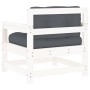 Sillones de jardín con cojines 2 uds madera maciza pino blanco