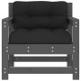 Sillones de jardín con cojines 2 uds madera maciza de pino gris