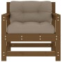 Sillones de jardín cojines 2 uds madera maciza pino marrón miel