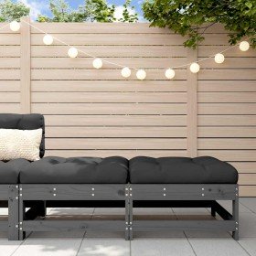 Taburetes de jardín con cojines 2 uds madera maciza pino gris Taburetes de jardín con cojines 2 uds madera maciza pino gris