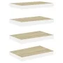 Floating wall shelves 4 pcs MDF oak and white 50x23x3.8 cm by vidaXL, Shelves and shelves - Ref: Foro24-326575, Price: 47,43 ...
