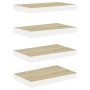 Schwebende Wandregale 4 Stück MDF Eiche und Weiß 50x23x3,8 cm von vidaXL, Regale und Regale - Ref: Foro24-326575, Preis: 48,1...