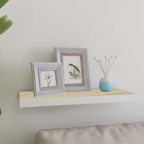 Floating wall shelf MDF oak and white 60x23.5x3.8 cm by vidaXL, Shelves and shelves - Ref: Foro24-326576, Price: 19,89 €, Dis...