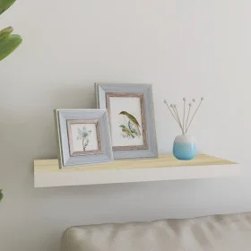 Floating wall shelf MDF oak and white 60x23.5x3.8 cm by vidaXL, Shelves and shelves - Ref: Foro24-326576, Price: 18,96 €, Dis...