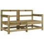 Sillones de jardín con cojines 2 uds madera de pino impregnada