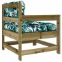 Sillones de jardín con cojines 2 uds madera de pino impregnada