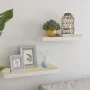 Floating wall shelf 2 pcs MDF oak and white 60x23.5x3.8 cm by vidaXL, Shelves and shelves - Ref: Foro24-326577, Price: 28,18 ...