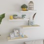 Floating wall shelf 2 pcs MDF oak and white 60x23.5x3.8 cm by vidaXL, Shelves and shelves - Ref: Foro24-326578, Price: 57,87 ...