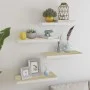 Floating wall shelf 2 pcs MDF oak and white 60x23.5x3.8 cm by vidaXL, Shelves and shelves - Ref: Foro24-326578, Price: 56,86 ...