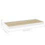 Schwebendes Wandregal 2 Stück MDF Eiche und Weiß 60x23,5x3,8 cm von vidaXL, Regale und Regale - Ref: Foro24-326578, Preis: 57...