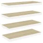 Schwebendes Wandregal 4 Stück MDF Eiche und weiß 80x23,5x3,8 cm von vidaXL, Regale und Regale - Ref: Foro24-326581, Preis: 48...