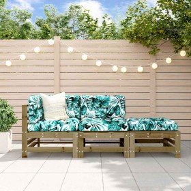 Juego de muebles de jardín 3 pzas madera de pino impregnada