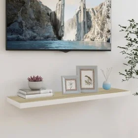 White and oak MDF floating wall shelf 90x23.5x3.8 cm by vidaXL, Shelves and shelves - Ref: Foro24-326582, Price: 23,04 €, Dis...