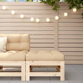 Taburete de jardín con cojín madera maciza de pino Taburete de jardín con cojín madera maciza de pino